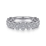 Fancy Wedding Ring in 14k White Gold with Round Natural Diamond at Gabriel & Co.