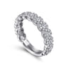 Fancy Wedding Ring in 14k White Gold with Round Natural Diamond at Gabriel & Co.