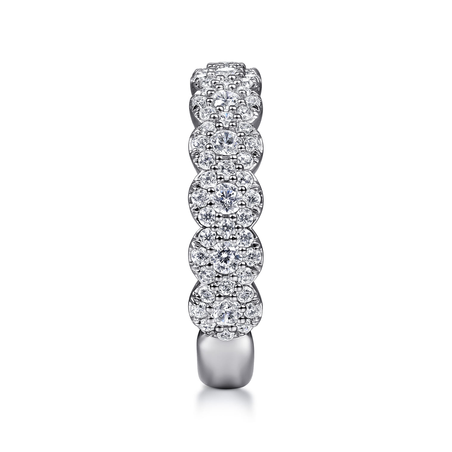 Fancy Wedding Ring in 14k White Gold with Round Natural Diamond at Gabriel & Co. - Shot 4