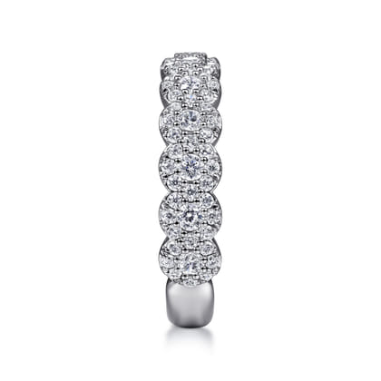 14K White Gold Round Diamond Halo Anniversary Band