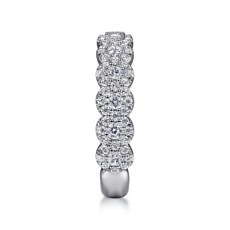 Fancy Wedding Ring in 14k White Gold with Round Natural Diamond at Gabriel & Co. - Shot 4