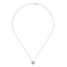 14K White Gold Round Diamond Halo Pendant Necklace - 0.5 ct