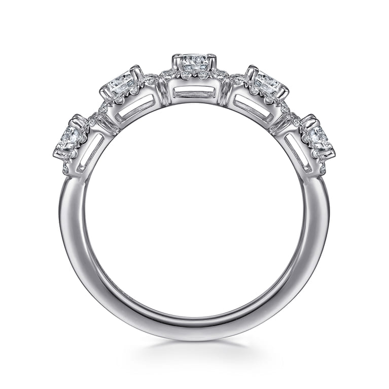 Fancy Wedding Ring in 14k White Gold with Round Natural Diamond at Gabriel & Co. - Shot 2