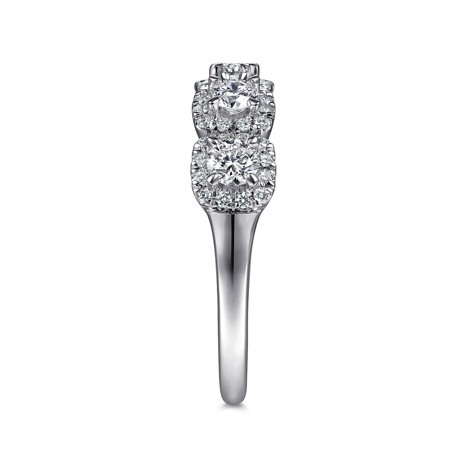 Fancy Wedding Ring in 14k White Gold with Round Natural Diamond at Gabriel & Co. - Shot 4