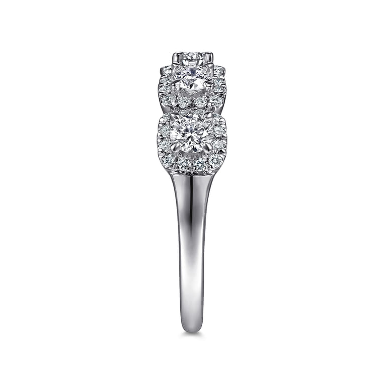 Fancy Wedding Ring in 14k White Gold with Round Natural Diamond at Gabriel & Co. - Shot 4
