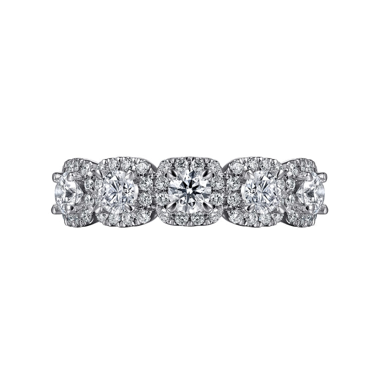 Fancy Wedding Ring in 14k White Gold with Round Natural Diamond at Gabriel & Co. - Shot 6