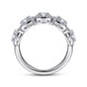 Fancy Wedding Ring in 14k White Gold with Round Natural Diamond at Gabriel & Co.