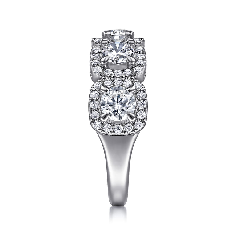 Fancy Wedding Ring in 14k White Gold with Round Natural Diamond at Gabriel & Co. - Shot 4