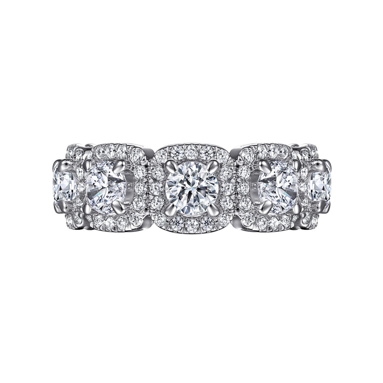 Fancy Wedding Ring in 14k White Gold with Round Natural Diamond at Gabriel & Co. - Shot 6