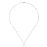 14K White Gold Round Diamond Hexagonal Halo Pendant Necklace - 0.13 ct