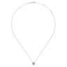 14K White Gold Round Diamond Octagonal Halo Pendant Necklace - 0.22 ct