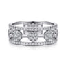 14K White Gold Round Diamond Station Ring - 0.5 ct