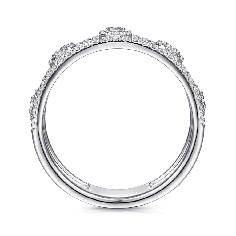 14K White Gold Round Diamond Station Ring - 0.5 ct - Shot 2