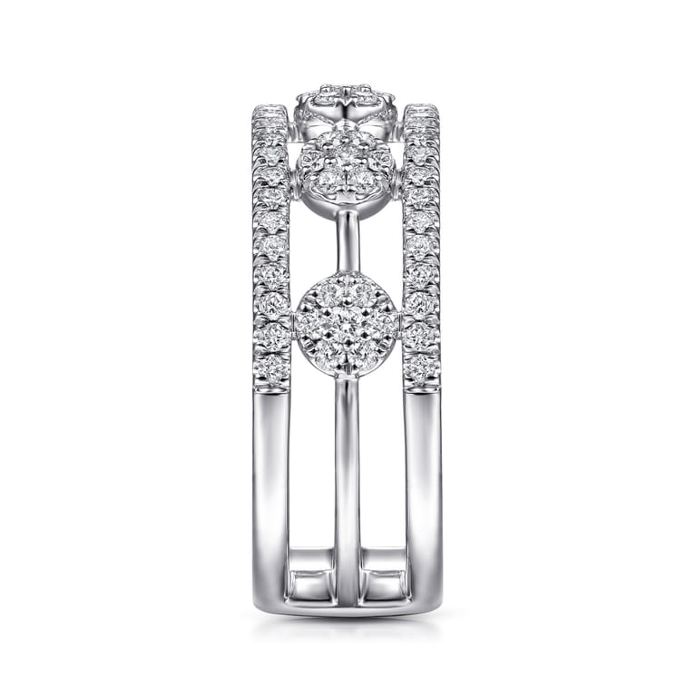 14K White Gold Round Diamond Station Ring - 0.5 ct - Shot 4
