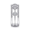 14K White Gold Round Diamond Station Ring - 0.5 ct