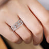 14K White Gold Round Diamond Station Ring - 0.5 ct