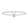 14K White Gold Round E Initial Diamond Bujukan Cuff Bracelet - 0.05 ct