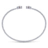 14K White Gold Round Garnet and Diamond Halo Bujukan Bangle - 0.16 ct