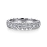 14K White Gold Round Pave Diamond Band - 0.6 ct