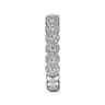 14K White Gold Round Pave Diamond Band - 0.6 ct