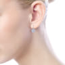 14K White Gold Round Pave Diamond Drop Earrings - 0.4 ct