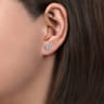 14K White Gold Round Pave Diamond Stud Earrings - 0.5 ct