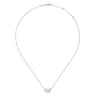 14K White Gold Round Pearl Pendant Necklace with Diamond Accents - 0.14 ct