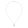14K White Gold Round Pearl Pendant Necklace with Diamond Accents - 0.31 ct