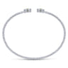 14K White Gold Round Peridot and Diamond Halo Bujukan Bangle - 0.16 ct