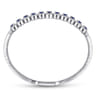 14K White Gold Round Sapphire and Diamond Halo Bangle Bracelet - 0.5 ct