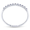 14K White Gold Round Sapphire and Diamond Halo Bangle - 0.44 ct