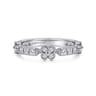 Fancy Wedding Ring in 14k White Gold with Princess Cut Natural Diamond at Gabriel & Co.