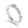 Fancy Wedding Ring in 14k White Gold with Princess Cut Natural Diamond at Gabriel & Co.