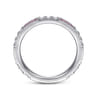 14K White Gold Ruby Baguette and Diamond Stackable Ring - 0.4 ct