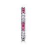 14K White Gold Ruby Baguette and Diamond Stackable Ring - 0.4 ct