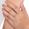 14K White Gold Ruby Baguette and Diamond Stackable Ring - 0.4 ct