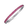 14K White Gold Ruby Bangle