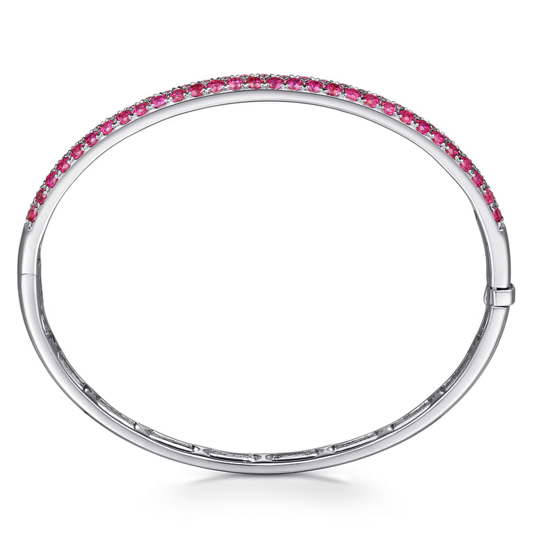 14K White Gold Ruby Bangle - Shot 3