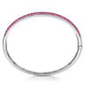 14K White Gold Ruby Bangle