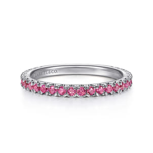 14K White Gold Ruby Stackable Ring