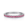 14K White Gold Ruby Stackable Ring
