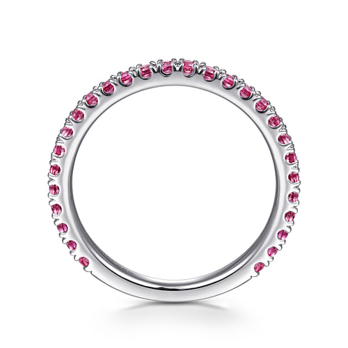14K White Gold Ruby Stackable Ring - Shot 2
