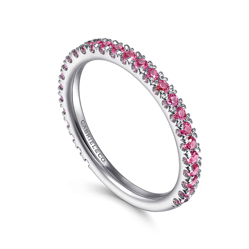 14K White Gold Ruby Stackable Ring - Shot 3