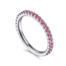 14K White Gold Ruby Stackable Ring
