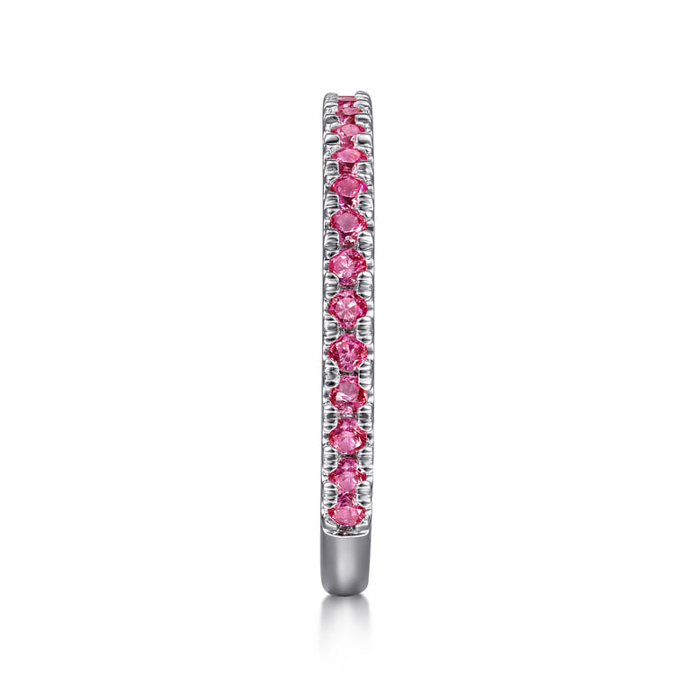 14K White Gold Ruby Stackable Ring - Shot 4