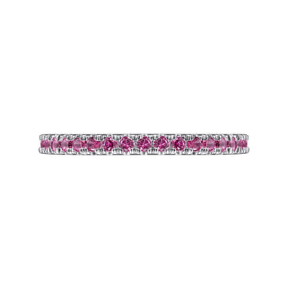 14K White Gold Ruby Stackable Ring