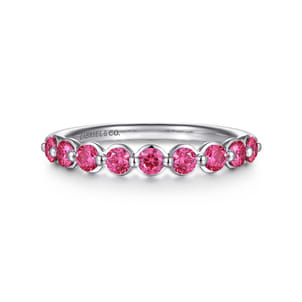 14K White Gold Ruby Stackable Ring