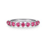 14K White Gold Ruby Stackable Ring