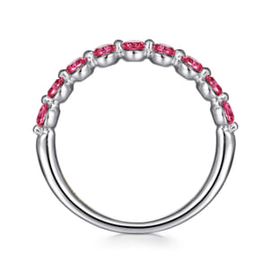 14K White Gold Ruby Stackable Ring