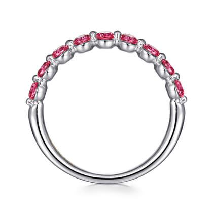 14K White Gold Ruby Stackable Ring